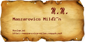 Maszarovics Milán névjegykártya