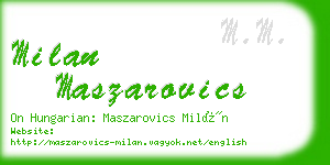 milan maszarovics business card